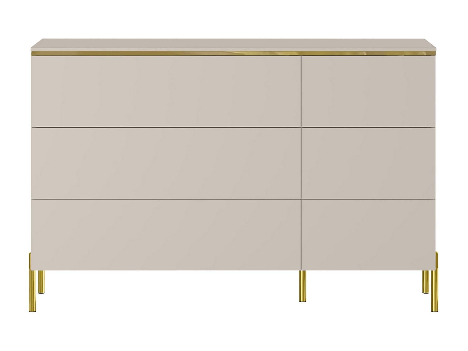 Pascal Morabito-Comò 6 cassetti Beige e Dorato - VUKIA