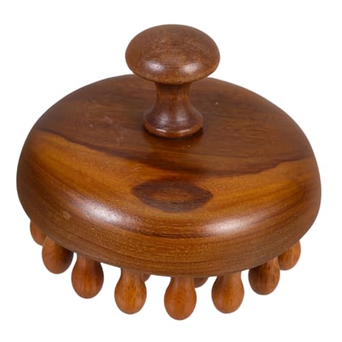 Gogogmee Wooden Scalp Massager Hair Shampoo Brush Large Round Teeth Gentle Itching Relief for Hair Care Routine