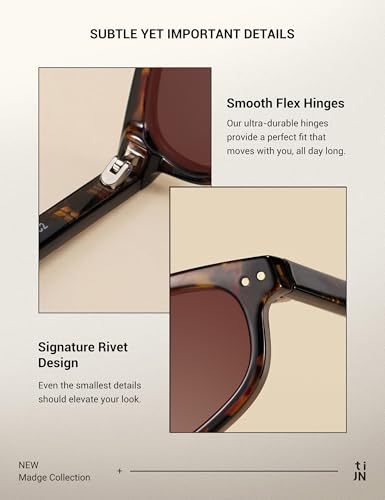 TIJN Vintage Cat Eye Sunglasses Women Retro Oval Frame UV400 Polarized Sun Glasses Lightweight Sunnies Small Face(Tortoise)
