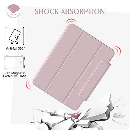 ZENLU iPad Pro 11" M4 M5 Case with Removable Magnetic Folio Cover, Premium PU Leather, Multiple Angles Stand, Pencil Slot Charging Support, Full Protective Case for iPad Pro 11" 2025 2024 (Pink) by ZENLU - Used condition - Image 6