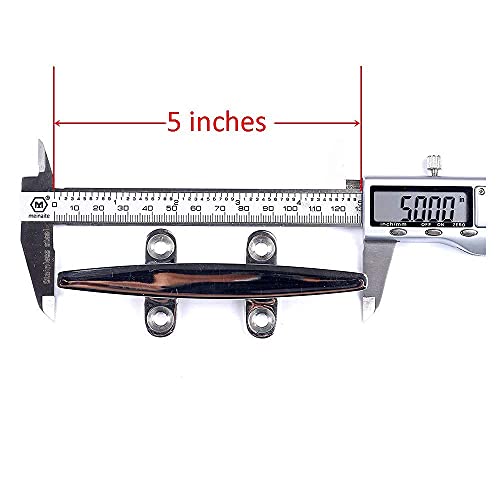 Aulufft 5 Inch Open Base Boat Cleat, Dock Cleat 316 Stainless Steel Boat Mooring Accessories, Include 8 Screws, 2 Pcs #TOP1