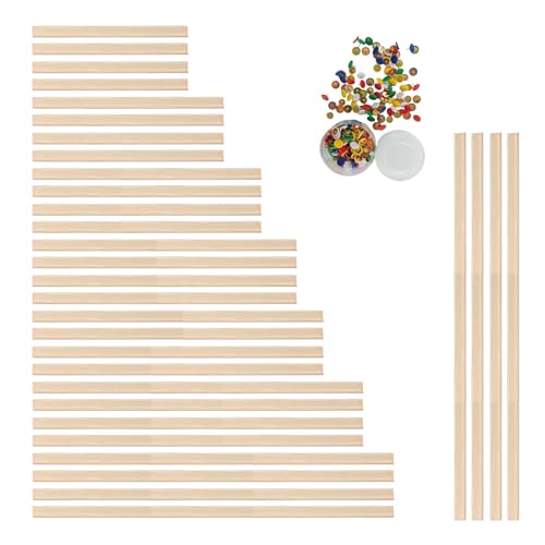16 Sets Stretcher Bars for Needlework Sets Needlepoint Stretcher Bar Set 8 Sizes Sizes Wooden Canvas Stretcher Bars for Needlepoint with 100 Pins Embroidery Stitch Frame Set Bundle with Crafts
