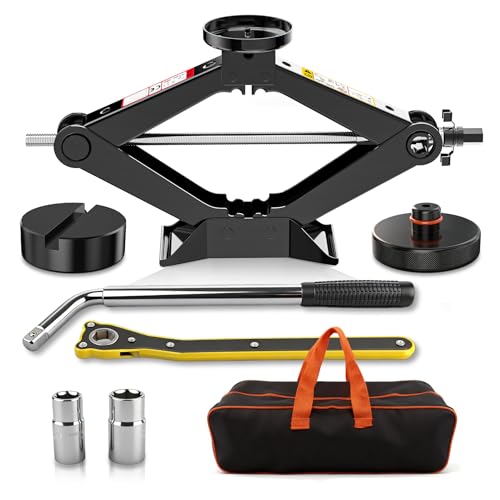 kefflum Cric per Auto Ispessito 1.5T, Kit Completo Include Chiave