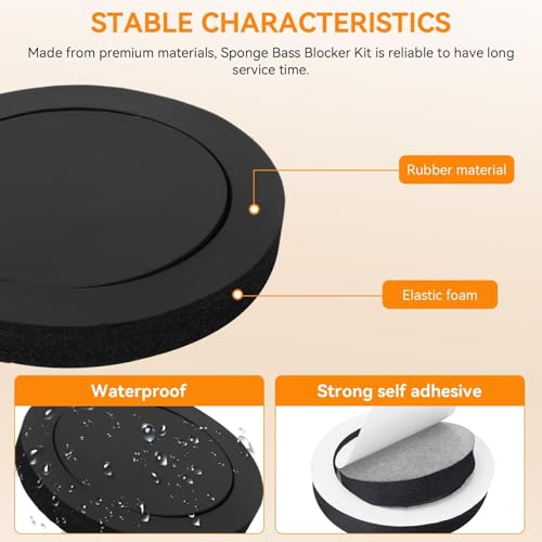Anillos Rápidos Para Altavoz De Puerta De Coche, Kit De Sistema Potenciador De Altavoz De Espuma Universal 4 Uds Bloqueador De Bajos De Esponja De Alto Rebote para Altavoz De Puerta De Coche - imagen 6
