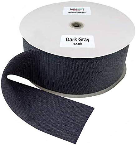 DuraGrip® Brand - 4" Dark Gray Hook Sew-On | Hook Side Only, Loop Side Sold Separately