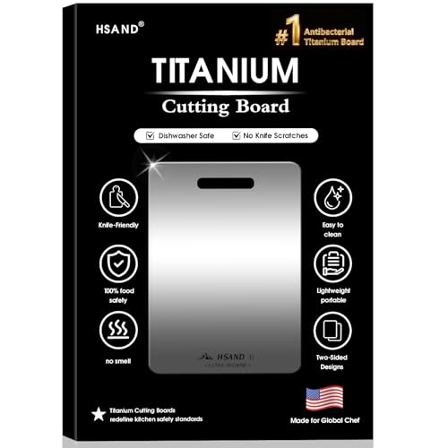 Titanium Cutting Boards for Kitchen, 100% Pure Titanium Double Sided Food Grade, Perfect for Sushi, Meat, Vegetables & Meal Prep Easy to Clean 14'x10'