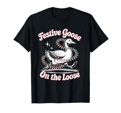 Mignon drôle Père Noël Canard oie Stupide sur Le Noël lâche T-Shirt