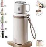 Botella de acero inoxidable 2 en 1 aislada al vacío con taza con tapa, botella de agua de acero inoxidable 316 2026, botellas de café de gran capacidad a prueba de fugas, termo para mantener las