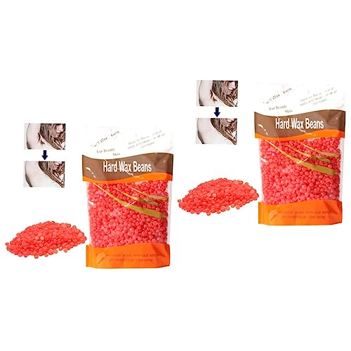 DRESSOOS 2 Piezas depilación cera depilatoria cera para depilacion depilatorio Rosario eliminación de perlas depilatorias cera para depilar talón cabello frijoles de cera dura perla de cera
