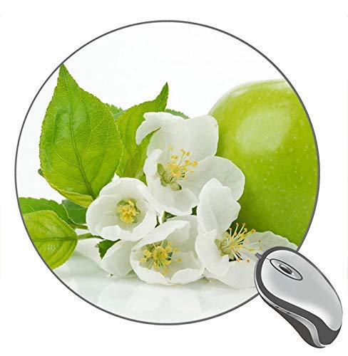 Preisvergleich Produktbild Grüner Apfel mit Apfelblumen Nahaufnahme Rundes Mauspad, Gaming-Mauspads Benutzerdefiniert