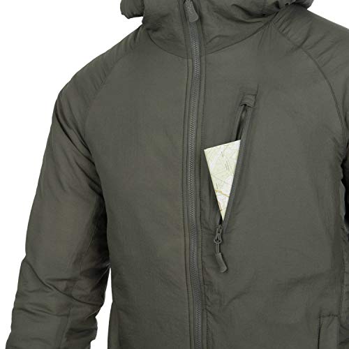 Helikon-Tex Taktische Feldjacke Wolfhound Hoodie - Outdoor, Freizeit - mit Kapuze, 4 Taschen - Winddichte Outdoorjacke - Schwarz - Größe L