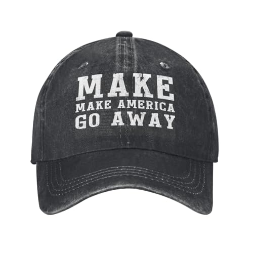 Owbnaa Make America Go Away Caps for Mens Greenland Anti MAGA Mens Baseball Hats Black