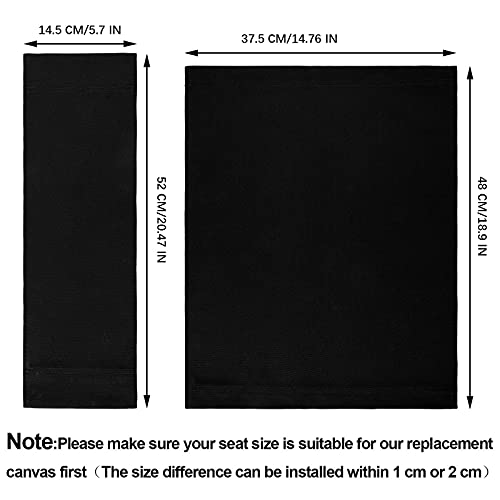2 Set Directors Chair Canvas Replacement, Makeup Chair Seat And Back Replacement Cotton Canvas Stool Protector For Home Director Chair Medium Size(Black) #TOP1
