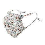 ililily Floral Pattern Wired Face Mask Reusable Shield With Filter Pocket, Blue