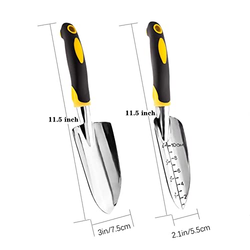Sxbbsmc Garden Trowel, Hand Shovel, 2 Piece Cast-Aluminum Heavy Duty With Soft Rubber Handle Gardening Tools, Small Hand Tools For Weeding, Transplanting, Digging #TOP2