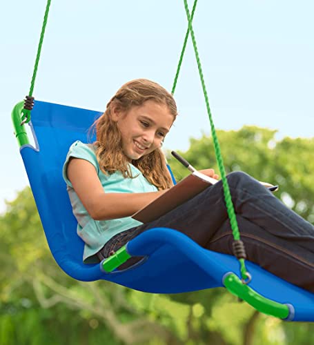 HearthSong Hanging Lounge Tree Swing for Kids, 54" L x 20" W Weather-Resistant Polypropylene Mat Holds Up to 200 lbs. - Thumbnail 7