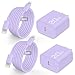 AISNI Fast Charger Block for iPhone 14 13 12 with 10 Foot Fast Charging Cable,MFi-Certified, 20W PD USB C i-Phone Charger 10 ft Compatible with iP14 Plus/14/13/12/11 Pro Max/XSMax (2-Pack Purple)