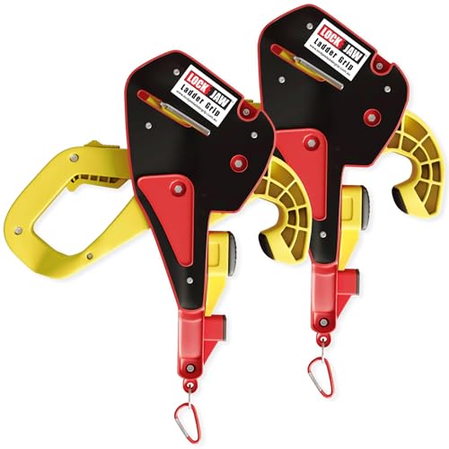 Lock Jaw Roof Ladder Stabilizer Hook for Gutter - Standoff in 5 Seconds with Slide-Lock Security - Prevent Aluminum Ladders Top Movement & Falls - Award-Winning Extension Ladder Accessories for Roof