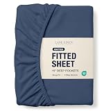 LANE LINEN Cal King Spannbettlaken – 4-Wege-Stretch-Strick-Spannbettlaken mit tiefen Taschen, passend für Matratzen bis zu 40,6 cm (ohne Bettlaken), weiches Mikrofaser-Spannbetttuch