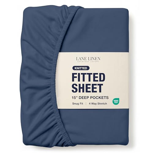 Deep Pocket Full Size Fitted Sheet - 360 Degree Elastic, Secure Hold - Mattress Cover Bottom Sheet – Fits Upto 15" Thick - Ultra Soft, Cozy Warmth for Cold Nights - Ideal for All Seasons - Navy Blue