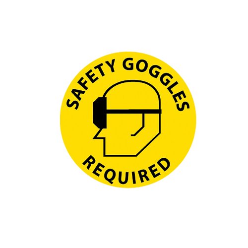 Panneau Safety Goggles required jaune pour sécuriser vos ateliers et zones de meulage
