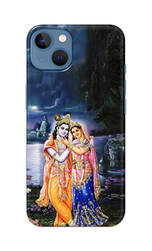 Image of Printed Hard Back Cover Case for Apple iPhone 13 Back Cover (Radha Krishna) -1803