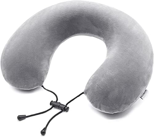 Estefanlo Travel Pillows for Neck Adults Portable Neck Pillow for Travel Lightweight Memory Foam Airplane Pillow(Grey)