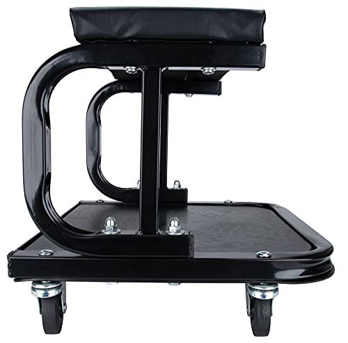 Performance Tool W85007 C-Frame Creeper Rolling Work Seat With Tool Tray For Mechanic Garages And Workshops, Black, 11.5 X 12.5-Inch Tray #TOP3