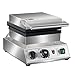 Commercial Waffle Maker, 1600W rectangle Waffle Iron, Non-Stick Belgian Waffle Baker Machine With Temp Range and Time Control, Teflon-Coated Baking Pan Stainless Steel Body