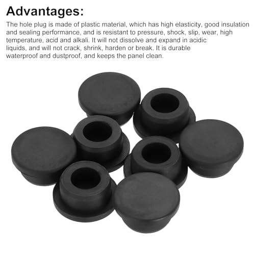 Image of MECCANIXITY 8pcs T-Shaped Silicone Plugs 24mm 15 /16 Inch Dia Snap in Plug Hole Seal Cover Round Rubber Stopper for Kitchen Rubber Bulkheads Waterproof Sealing Plugs Black