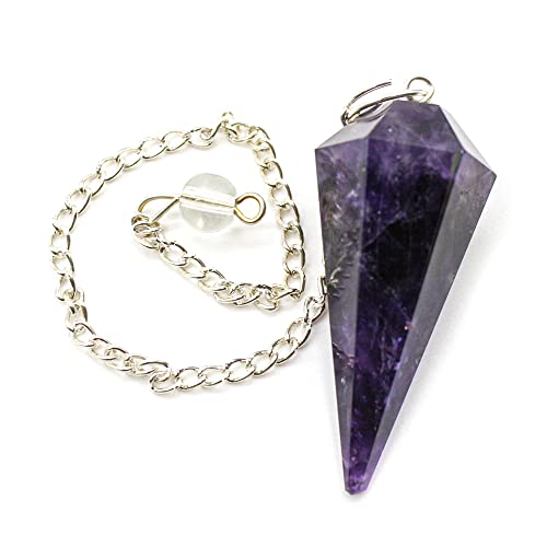 DOJA Barcelona | Pendule Divinatoire 7 Chakras Pierre Amethyste | Pierres Lithotherapie, Pierre Precieuse pour la Meditation, Pendule Radiesthesie, Spirituel Objet, Bien...