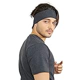 SOUL eTHICS Unisex Cotton Multipurpose Head Band for Sports, Bike Riding, Gym, Yoga, Suitable for Both Men and Women, Pack of 1 (Charcoal Grey)