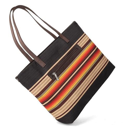 Image of Montana West Wrangler Aztec Print Canvas Tote Bag Capacity Shoulder Bag for Work, Travel & Everyday Use