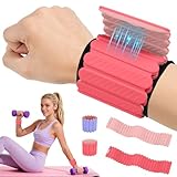 Abahub Wearable Wrist Ankle Weights Set of 2, Stackable Magnetic Weighted Bracelet for Women, Waterproof Silicone Arm Leg Weights for Home Gym Workout & Pilates - Peach Pink and Light Pink, 4.4LB