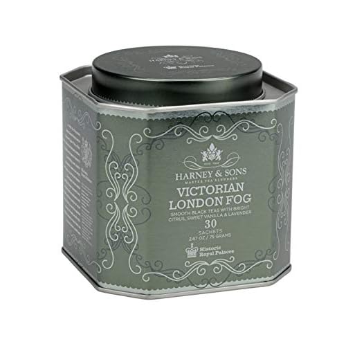 Harney & Sons Victorian London Fog Tea, Black and Oolong Tea with Citrus, Vanilla and Lavender | 30 Sachets, Historic Royal Palaces Collection