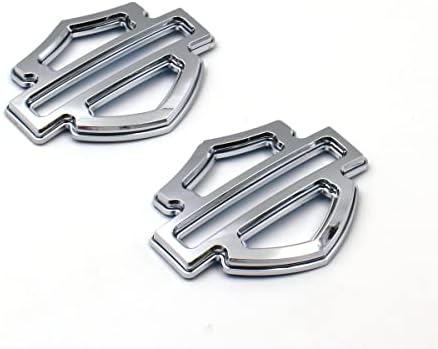 Mnneryss 2pcs Badges Double Layer Emblems Fits Harley CVO Custom Tank Emblems (Chrome)