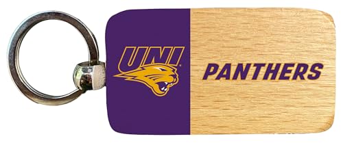 R and R Imports Northern Iowa Panthers 2.5 x 1-Inch Wooden Keychain Officially Licensed Collegiate Product Single