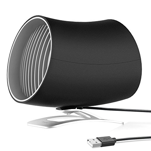 Small Desk Fan Personal Portable Table Fan USB Mini Desktop Fan with Twin Turbo Blades, 2 Speeds Wind Adjustable,Unique Design for for Home, Office, Outdoor Travel(Black)