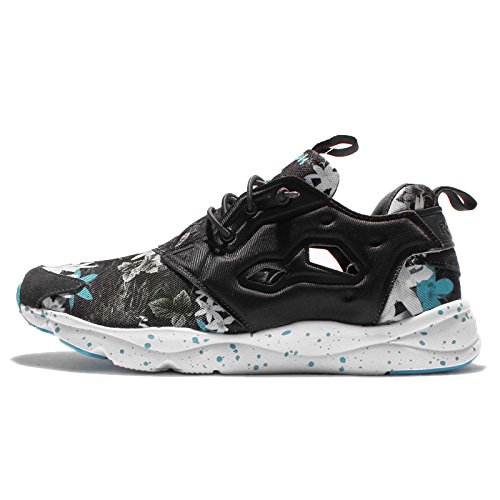 Reebok Homme Furylite NP Chaussures de Course, Noir Blanc Bleu Coal White Neon Blue, 39 EU