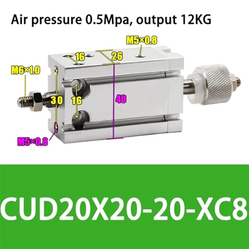Vérin pneumatique double effet CDU32 alésage 32mm compact pour automate - 2