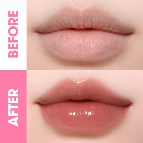 Image of Glassy Glow Lip Stain Tint - Long Lasting Lip Velvet | Clicker Pen Type | Pure Silicone Tip | Airless Fresh-Lock | Smudge-Proof | High-Shine Finish | 5ml | Made in Korea (01 Hush)