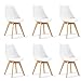 Designetsamaison Lot de 6 chaises scandinaves Blanches - Bjorn