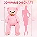 SRANWOW Giant Teddy Bear Super Soft Plush Animal with Paw Details (Pink, 63 Inches)