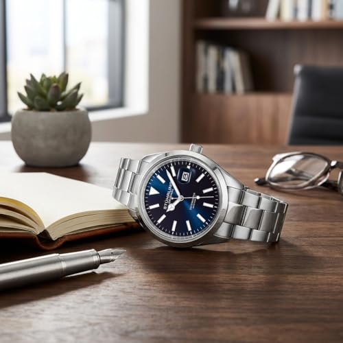Montre à quartz pour homme bracelet acier inoxydable étanche avec dateur