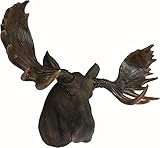 Ebros Gift Rustic Wildlife The Baron North American Bull Moose Elk Deer Taxidermy Impressive Wall Mounted Decor Plaque Sculpture 24' Wide Western Farmhouse Cabin Lodge Accent
