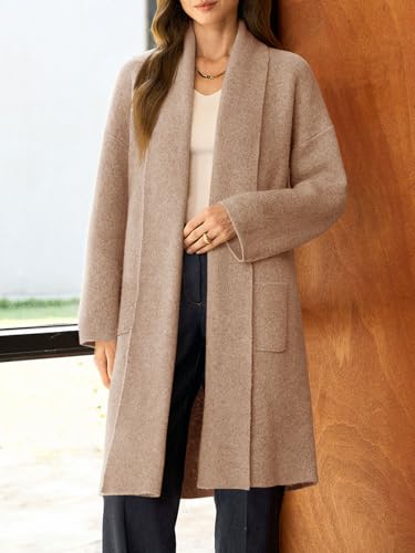Image of Saodimallsu Womens Long Cardigan Sweaters Chunky Open Front Oversized Slouchy Knit Fall Trendy Coatigan Jackets