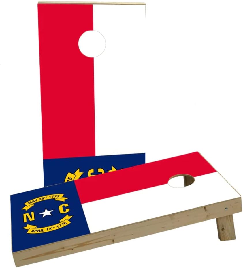 North Carolina State Flag Custom Cornhole Board Game Set