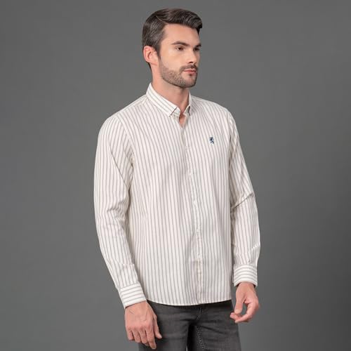Image of Red Tape Striped Regular Fit Shirt For Men | Comfortable & Stylish