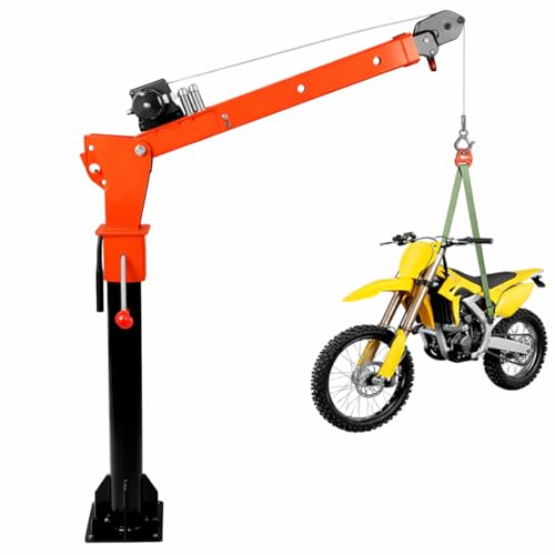 Image of Electric Truck Crane, 2200LBS 12V Electric Pickup Alloy Steel Truck Crane Bed Crane with Electric Winch 360° Swivel Lift Electric Hoist for Lifting Goods in Factory Timber Mill Construction