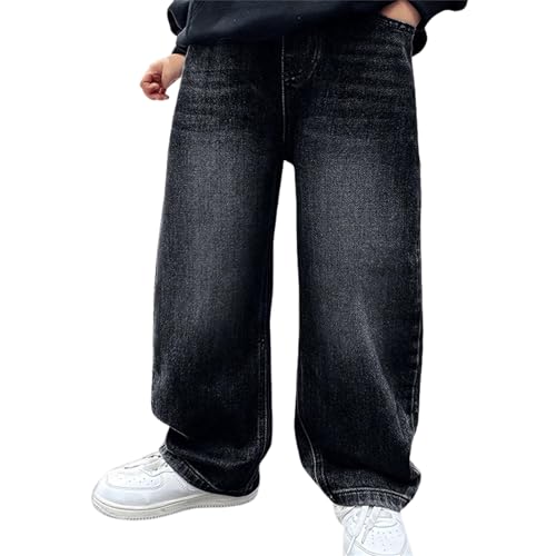 Boys Baggy Jeans for,Kids Wide Leg Cargo Jeans, Casual Elastic Waist Loose Fit Denim Pants, Y2k Streetwear with Pockets